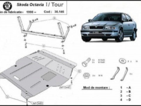 Scut metalic motor Skoda Octavia Tour 1.6-2.0, 1.9 TD 1998-2007