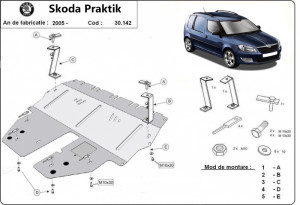 Scut metalic motor Skoda Praktik 1.2, 1.4, 1.9 Tdi, 2011-2017