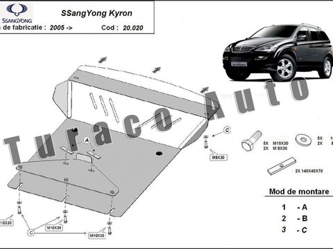 Scut metalic motor SsangYong Kyron 2.0 Xdi ; 2.7Xdi ; 3.2 ; 2.3 2005-2017