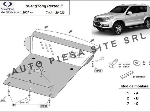 Scut metalic motor SsangYong Rexton fabricat incepand cu 2007 APS-20,020 piesa NOUA