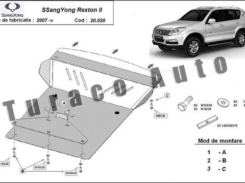 Scut metalic motor SsangYong Rexton II 2007-2017