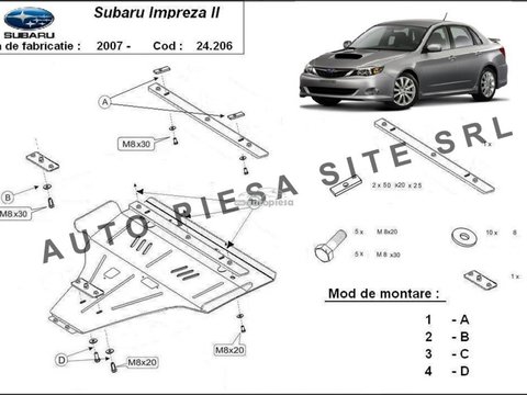 Scut metalic motor Subaru Impreza benzina fabricat incepand cu 2007 APS-24,206 piesa NOUA
