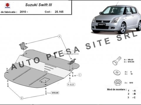 Scut metalic motor Suzuki Swift 3 III fabricat incepand cu 2010 APS-25,165 piesa NOUA