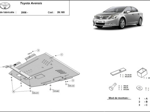 Scut metalic motor Toyota Avensis 2008-2017