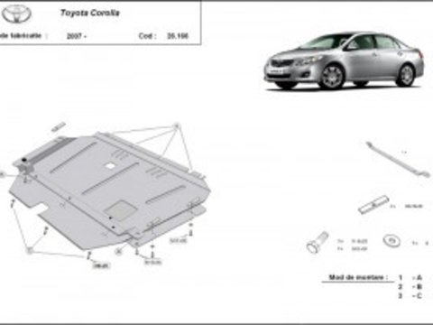 Scut metalic motor Toyota Corolla 2007-2017