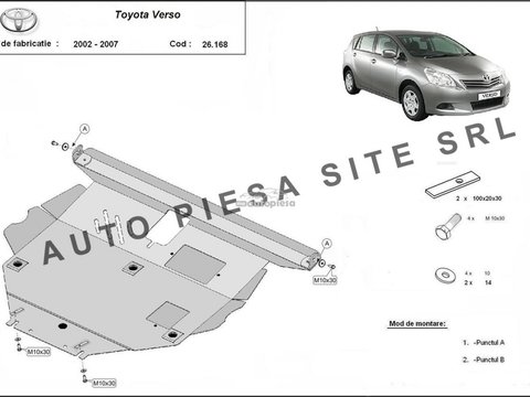 Scut metalic motor Toyota Corolla Verso fabricata in perioada 2002 - 2008 APS-26,168 piesa NOUA