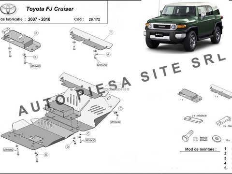 Scut metalic motor Toyota FJ Cruiser fabricata in perioada 2007 - 2010 APS-26,172 piesa NOUA