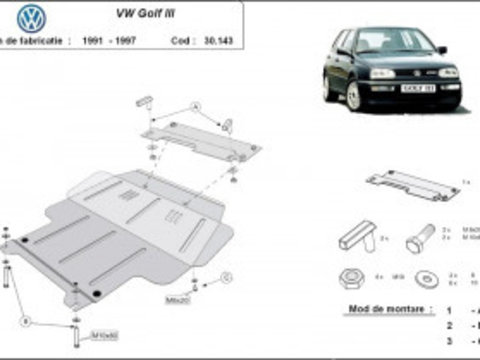 Scut metalic motor Volkswagen Golf III 1.4, 1.6, 1.9 D 1991-2017