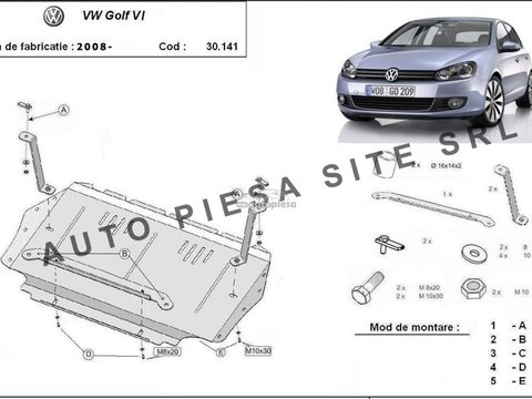 Scut metalic motor VW Golf 6 VI fabricat incepand cu 2009 APS-30,141 piesa NOUA