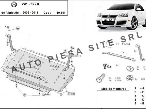 Scut metalic motor VW Jetta 3 III fabricat in perioada 2005 - 2010 APS-30,141 piesa NOUA