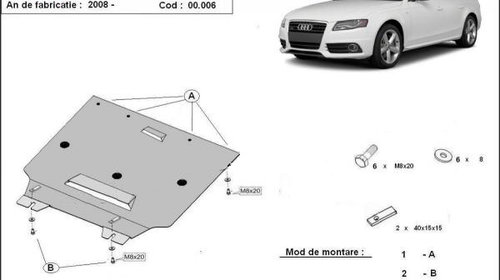 Scut metalic pentru cutia de viteze Audi