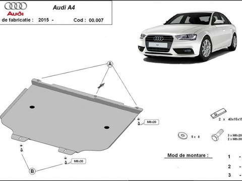 Scut metalic pentru cutia de viteze Audi A4 B9 2015-prezent
