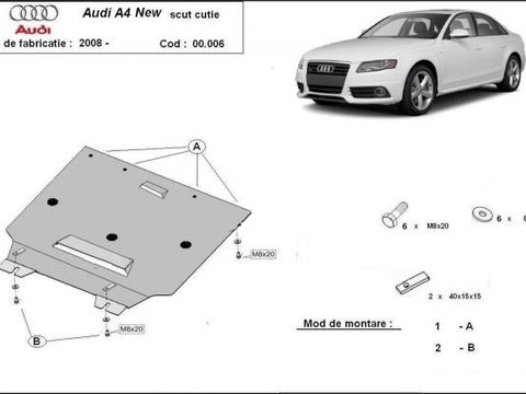 Scut metalic pentru cutia de viteze Audi A5 2008-2017
