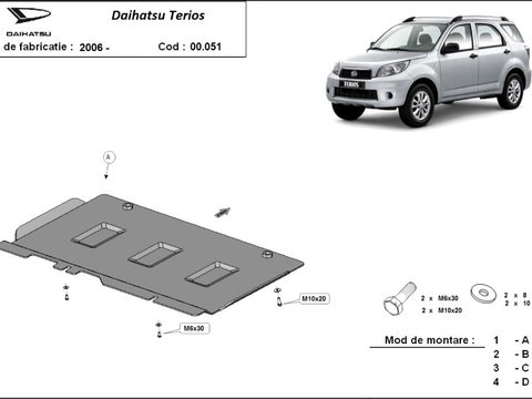 Scut metalic pentru cutia de viteze Daihatsu Terios 2006 - 2016