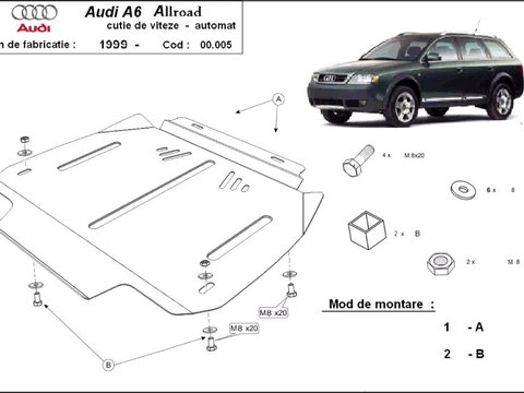 Scut metalic pentru cutie de viteze - automata Audi Allroad C5 2000-2005