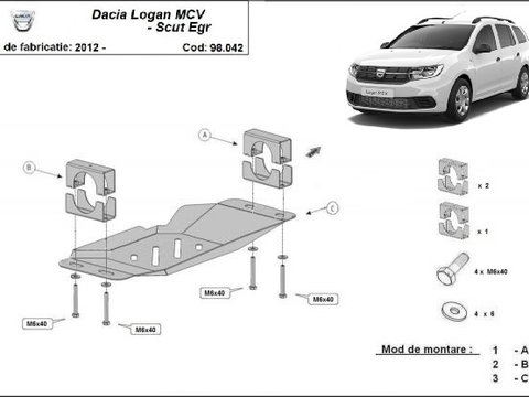 Scut metalic pentru EGR Dacia Logan MCV Stop&Go 2013-2020