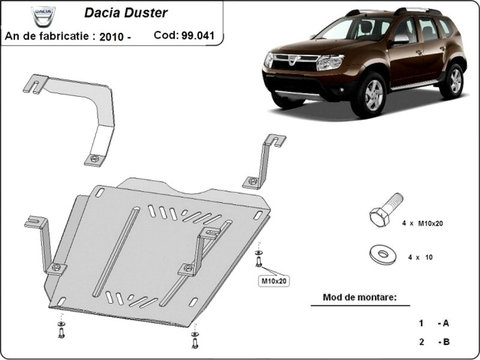 Scut metalic pentru rezervor Dacia Duster I 2010-2013