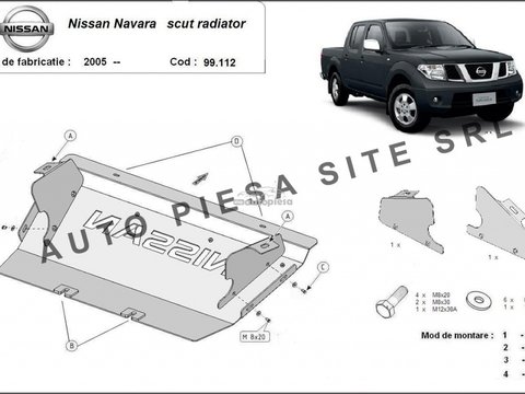 Scut metalic radiator Nissan Navara fabricat incepand cu 2005 APS-99,112 piesa NOUA