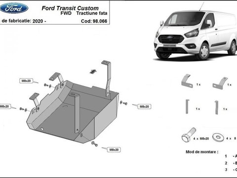 Scut metalic rezervor AdBlue Ford Transit Custom Tractiune Fata 2020-prezent