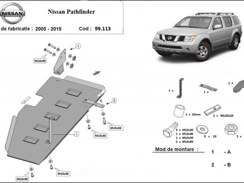 Scut metalic rezervor Nissan Pathfinder 2005-2014