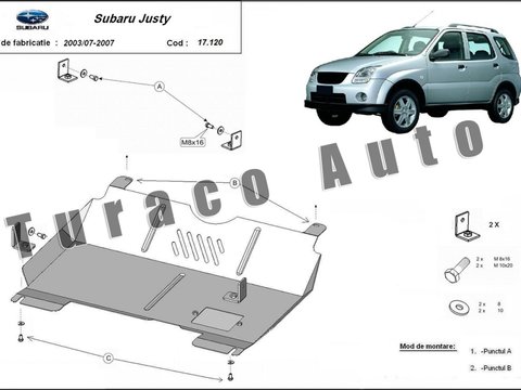 Scut metalice motor Subaru Justy 2003-2007