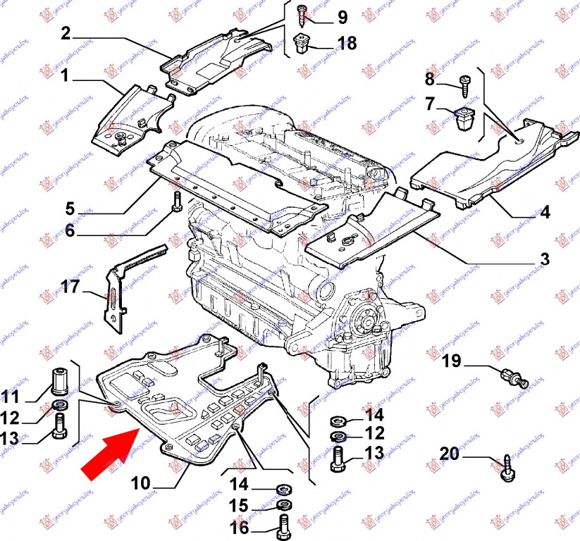 Scut Motor - Alfa Romeo 166 1998 , 60656845