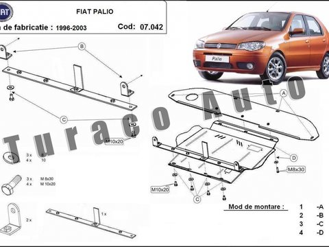 Scut motor +cutie viteza + bara Fiat Palio 1996-2003