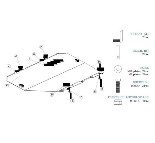 Scut motor metal plus accesorii Opel Astra H