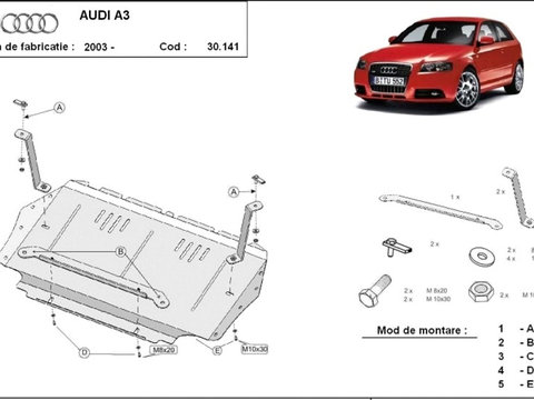 Scut motor metalic Audi A3 8P 2003-2008