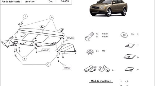 Scut motor metalic Audi A4 B5 2.5 TDI V6