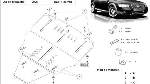 Scut motor metalic Audi Allroad C6 2005-