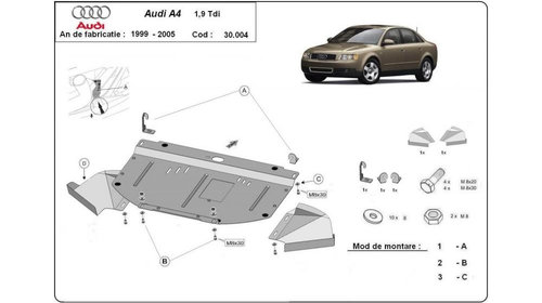 Scut motor metalic b6, 1.9 tdi Audi A4 A