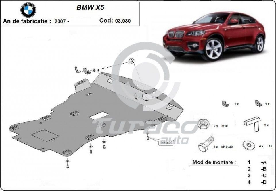 Scut motor metalic BMW X6 E71 / E72 2007-2013