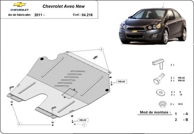 Scut motor metalic Chevrolet Aveo 2011-2020