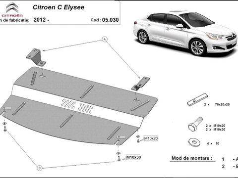 Scut motor metalic Citroen C-Elysee 2012-prezent