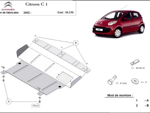 Scut motor metalic Citroen C1 2005-2014