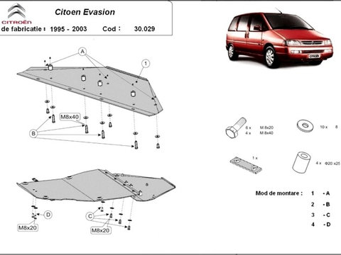 Scut motor metalic Citroen Evasion 1994-2002