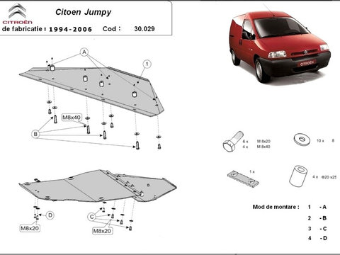 Scut motor metalic Citroen Jumpy 1994-2006