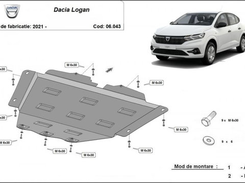 Scut motor metalic Dacia Logan 2021-prezent