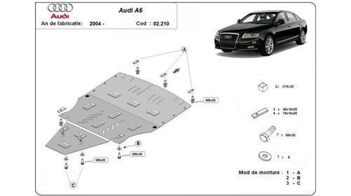 Scut motor metalic , fara laterale Audi 