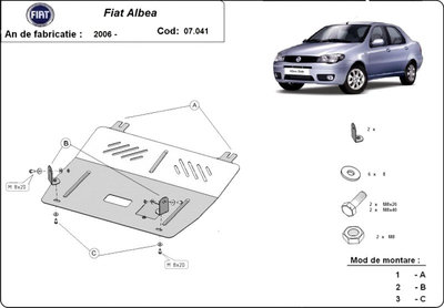Scut motor metalic Fiat Albea 2006-2012