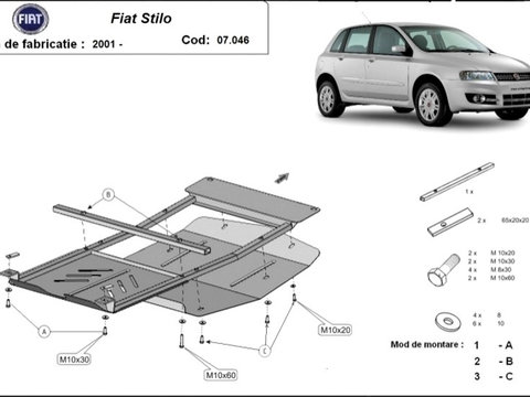 Scut motor metalic Fiat Stilo 2001-2007