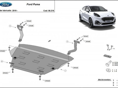 Scut motor metalic Ford Puma 2019-prezent