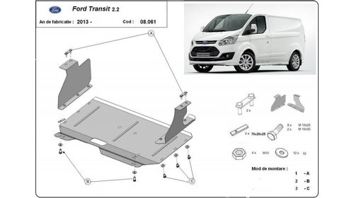 Scut motor metalic Ford Transit Custom (