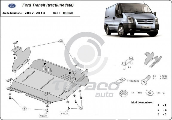 Scut motor metalic Ford Transit (tractiune fata) 2