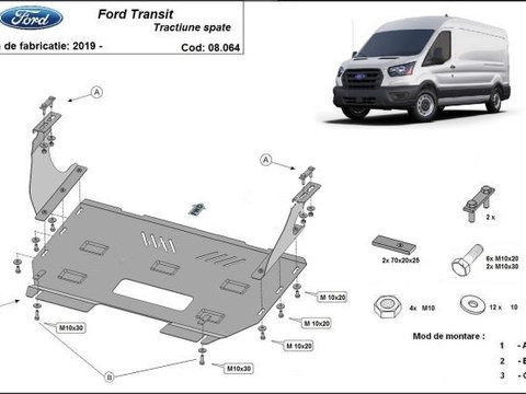 Scut motor metalic Ford Transit Tractiune Spate 2019-prezent