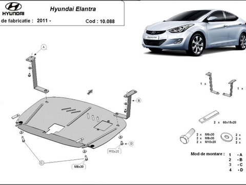 Scut motor metalic Hyundai Elantra 2011-2015