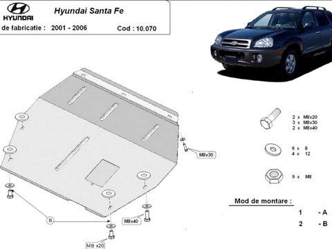 Scut motor metalic Hyundai Santa Fe I 2001-2006