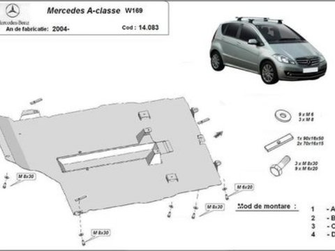 Scut motor metalic Mercedes A-Class W169 2004-2012