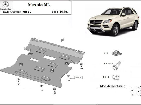 Scut motor metalic Mercedes MLW166 2011-2015